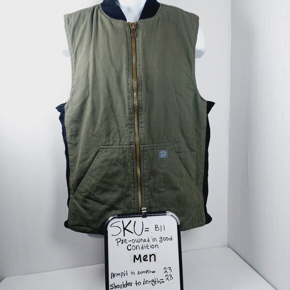 Weatherproof Men's Olive Green Sleeveless Canvas Outdoor Hunting Vest Size M - Picture 16 of 16